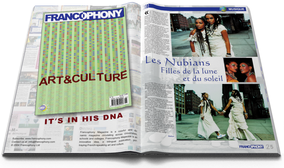 Article paru en page 27 de Francophony magazine no04